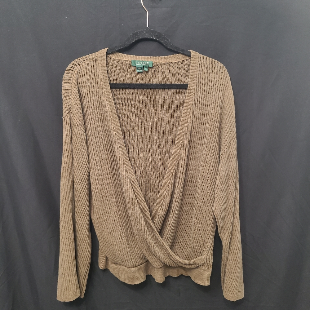 Ralph Lauren Brown V-Neck Wrap Sweater